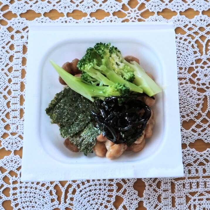 ブロッコリーと海苔と昆布の納豆☆